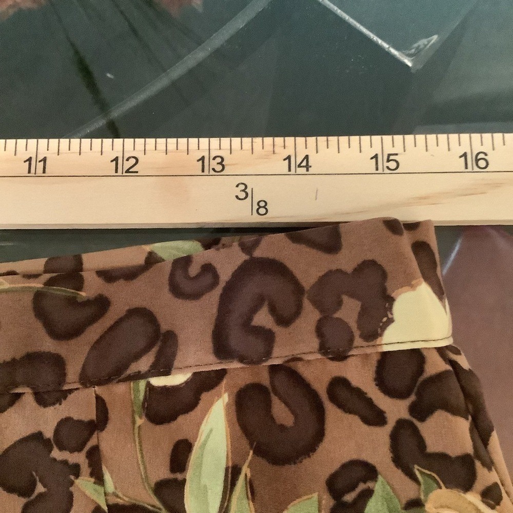 Betsy's Things Vintage Leopard Floral Print 2 Piece Set Peplum‎ Top Skirt 931985 - Picture 7 of 11